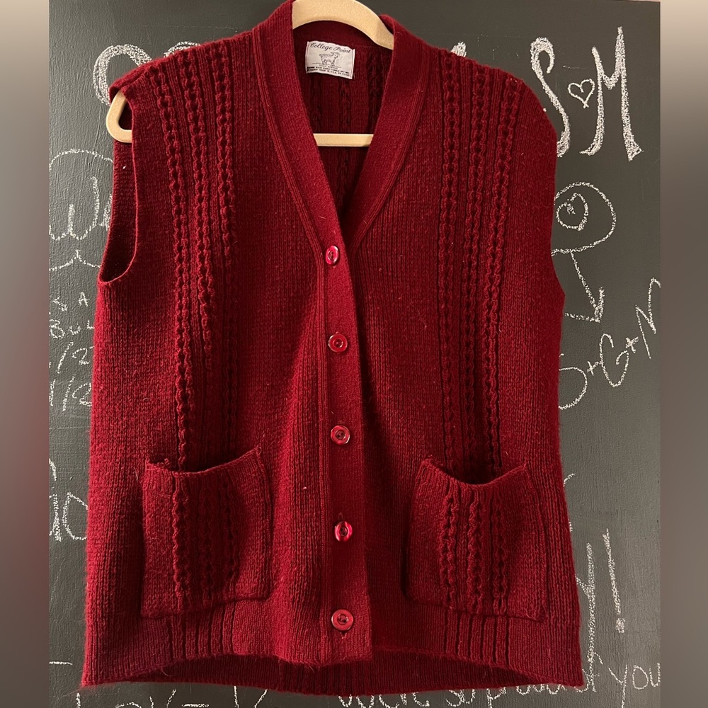 Vintage Burgundy Vest